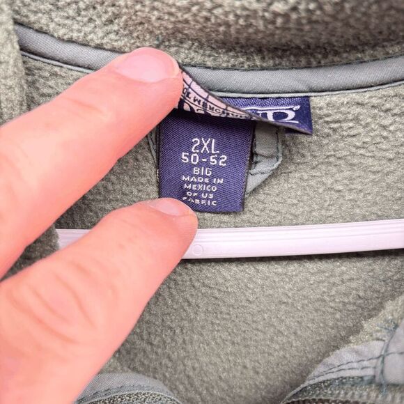 Lands End Full Zip Fleece Vest Sleeveless Jacket with Embroidery Big 2XL 50-52 - Picture 5 of 5